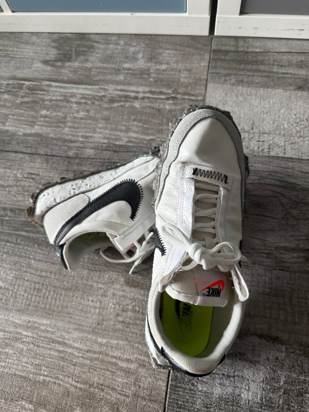 Nike Waffle Racer Crater Shoes Women White Suede Trainer Lace-Up CT1983-104 US 8